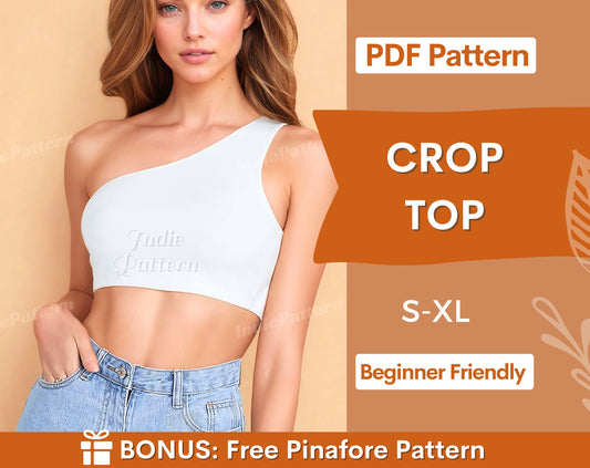 Women Top Sewing Pattern | Crop Top Sewing Pattern | One Shoulder Top Pattern | Beginner sewing pattern, Tank top pattern PDF pattern women