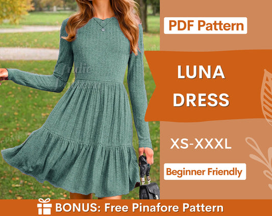 Luna Dress Sewing Pattern | Dress Pattern | Sewing Patterns | Womens Dress Pattern | Prom Dress | Summer Dress | Easy Dress Pattern