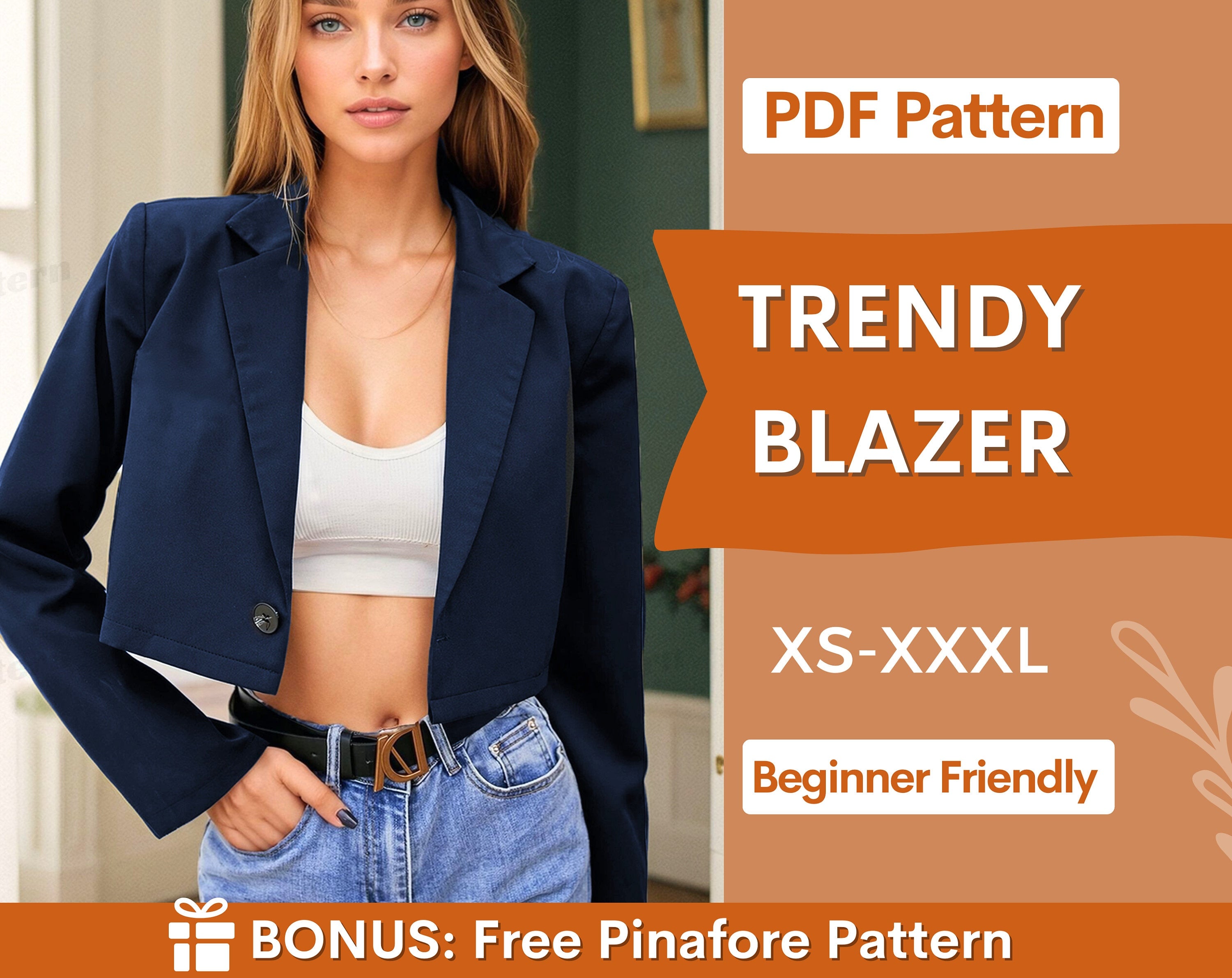 Blazer Sewing Pattern | Short Jacket Sewing Pattern | Womens Blazer ...