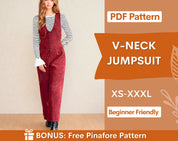 V-Neck Jumpsuit at Indie Pattern in USA
