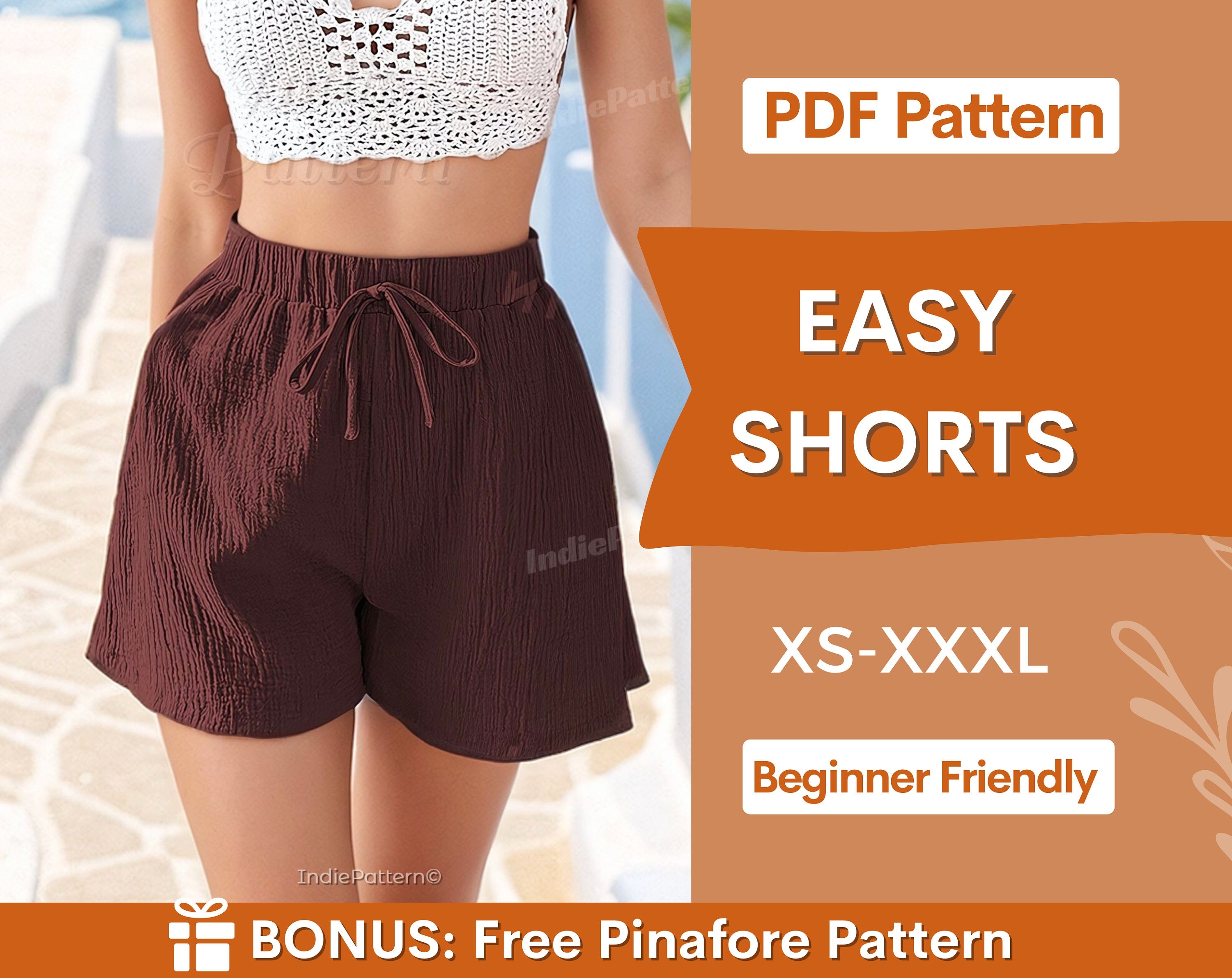 Elastic Waistband Shorts Sewing Pattern – Beginner-Friendly