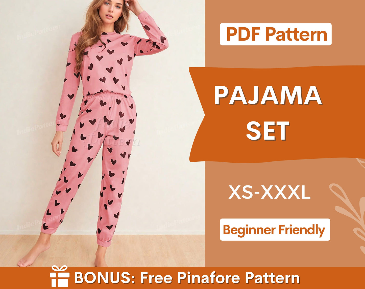 Pajama Set Pattern for Women | Nightwear Pattern, Pyjama Sleepwear Pattern, Nighty Sewing Pattern, Women Pajamas Pattern, PJ Pattern Women