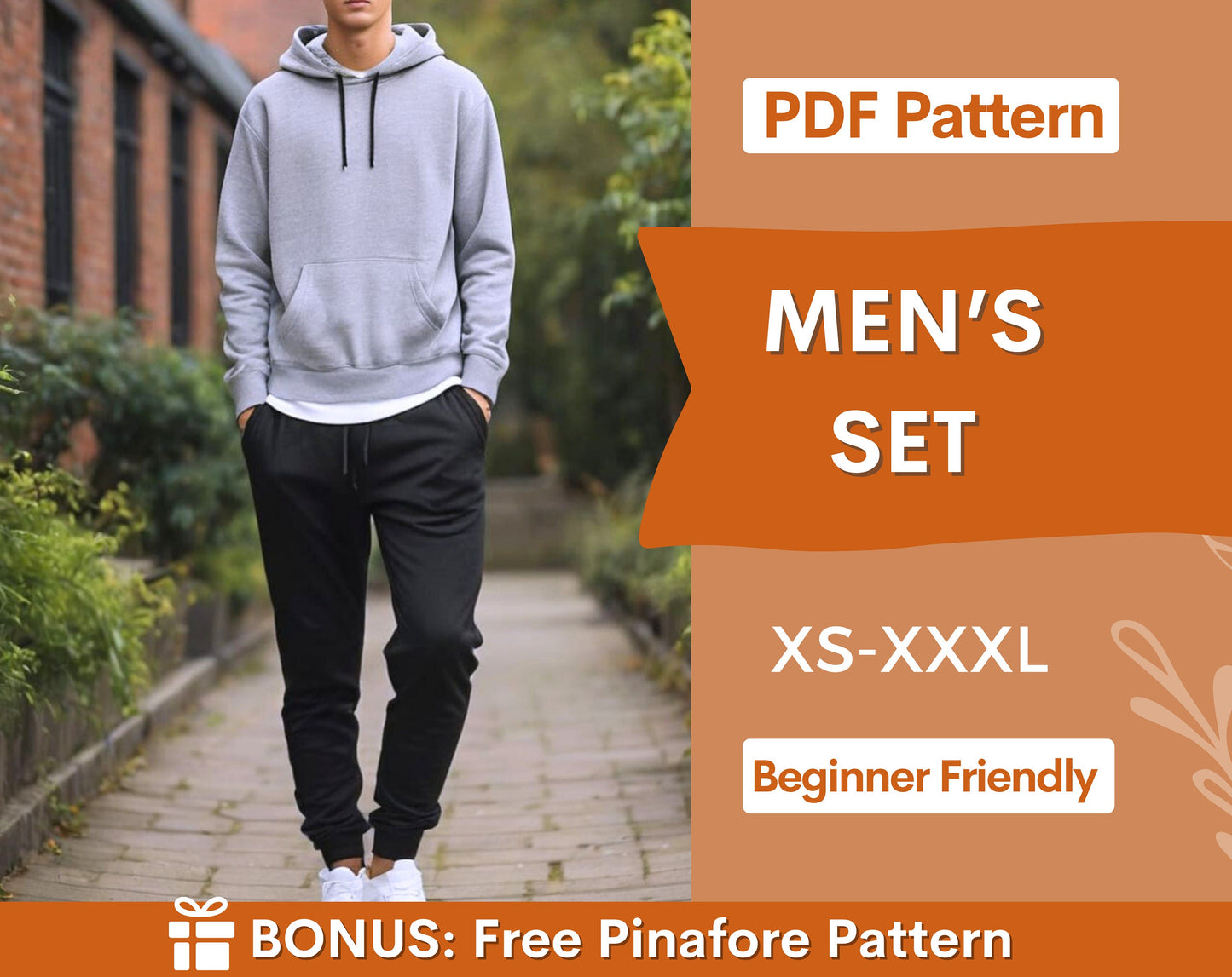 Hoodie & Joggers Patterns for Men, Loungewear Pattern Men, Sweatpants pattern men, Sweatshirt Men Pattern, Men Joggers Patterns