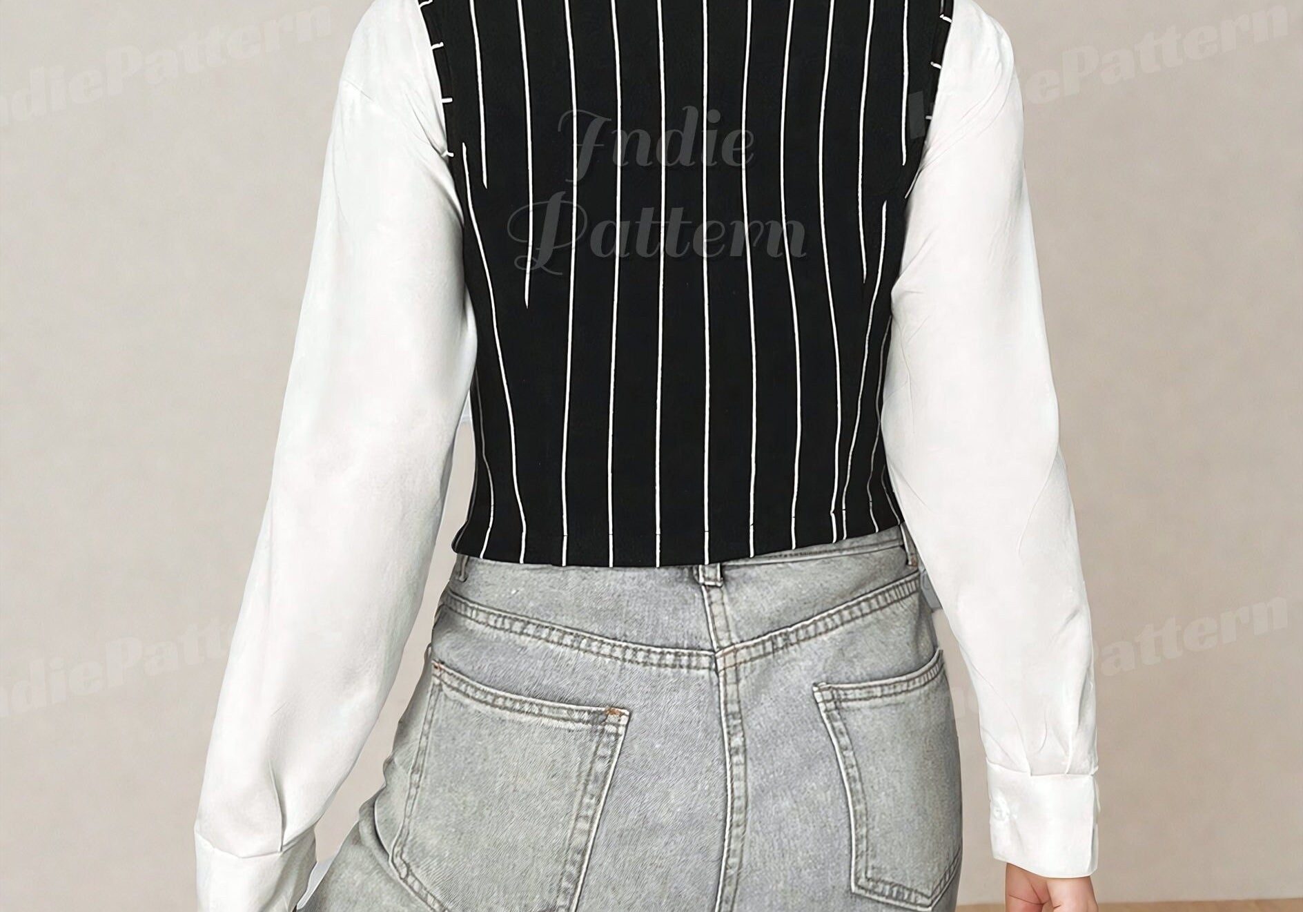 Vest and shirt top at indie pattern in USA