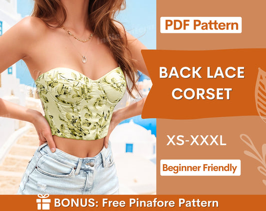 Corset Pattern | Corset Top Sewing Pattern | Bustier pattern | Bustier Corset Pattern | Sewing Patterns  | Women Sewing Pattern Top