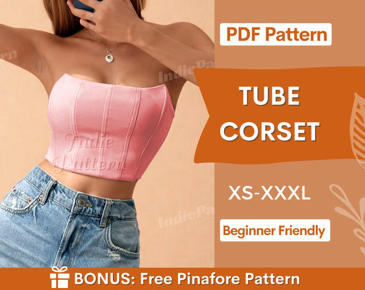 Tube Corset Pattern | Corset Pattern | Top pattern | Corset Sewing Pattern | Sewing Patterns | Women Sewing Pattern | Women Top Pattern