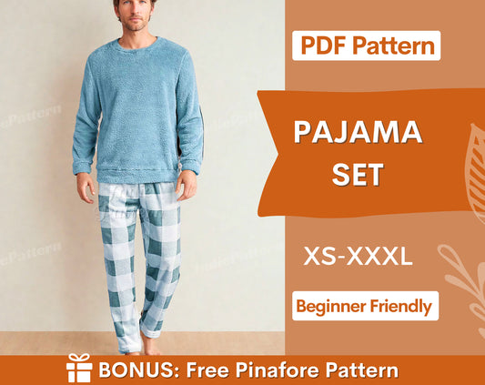 Men Pajama Set Pattern, Pajama Pattern for Men, Pajama Pants pattern, Loungewear Pattern PDF, Men Sewing Patterns Pyjama, Pajama for Men