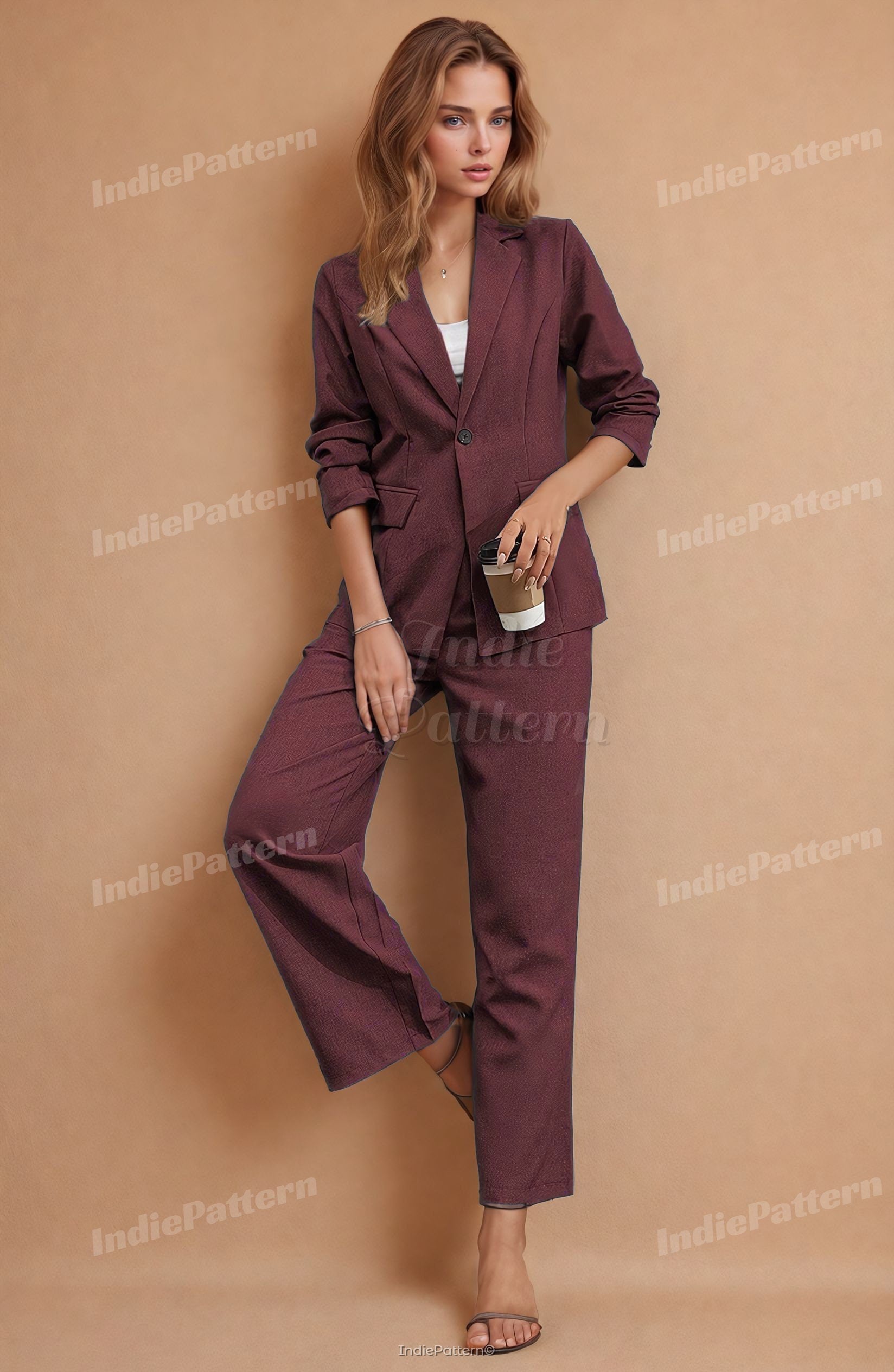 Suit Set Sewing Pattern | Blazer Sewing Pattern | Pants Pattern Women | Suit Pants Pattern |  Women Sewing Pattern | Suit Patterns Women