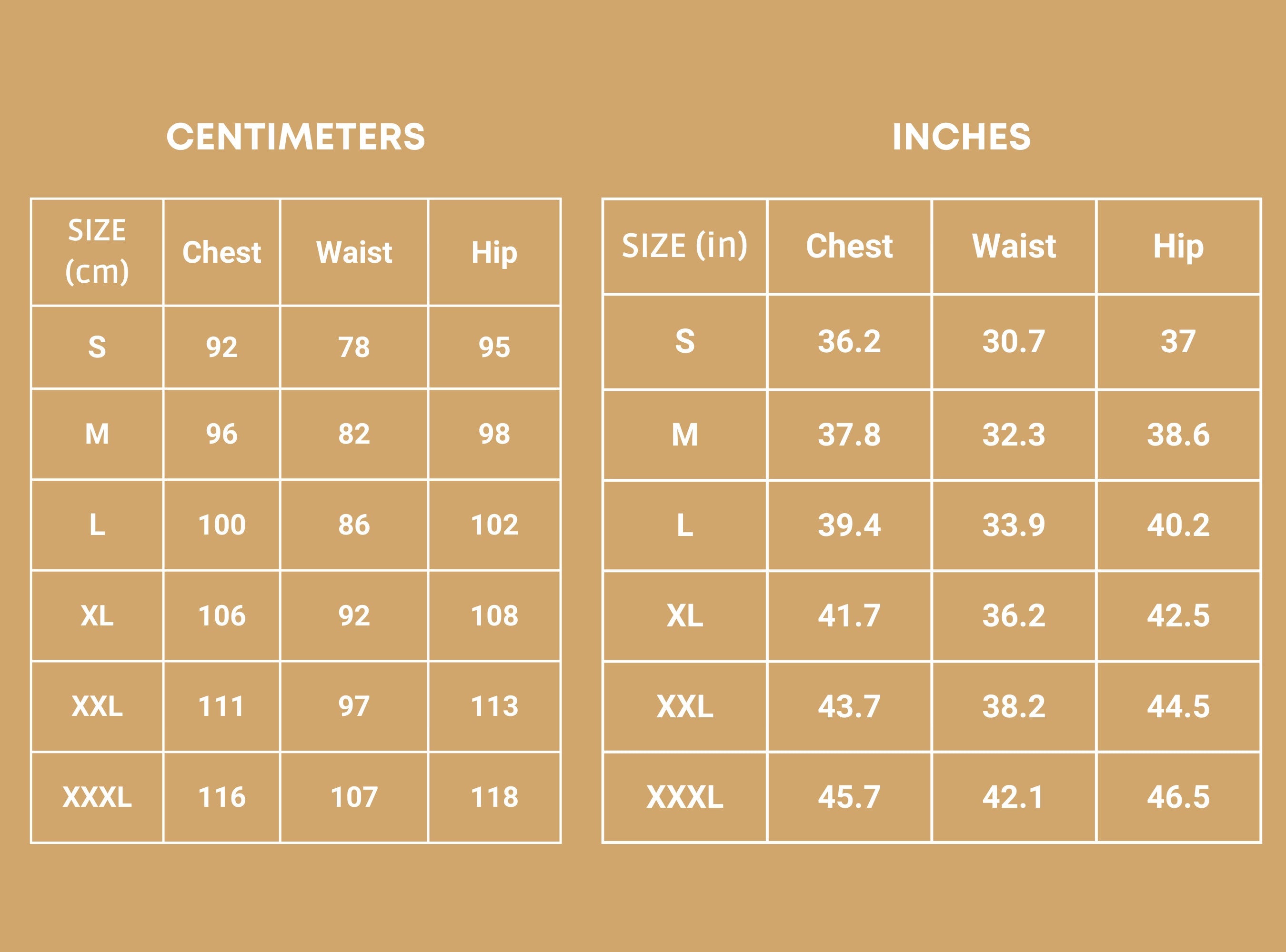 Size Chart of Men's Shirt at Indie Pattern in USA
