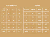 Size Chart at Indie Pattern in USA
