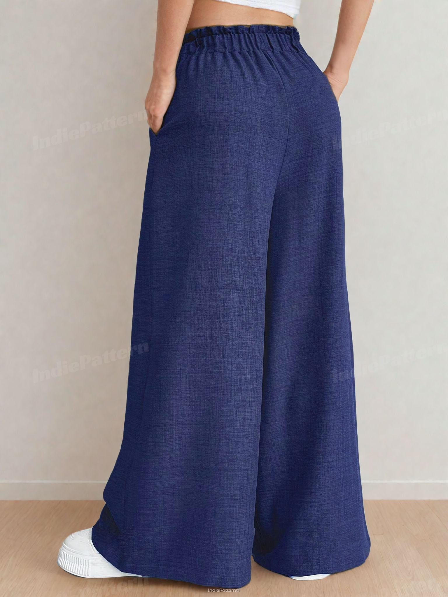 High-Waisted Palazzo Pants Sewing Pattern | Elastic Waistband