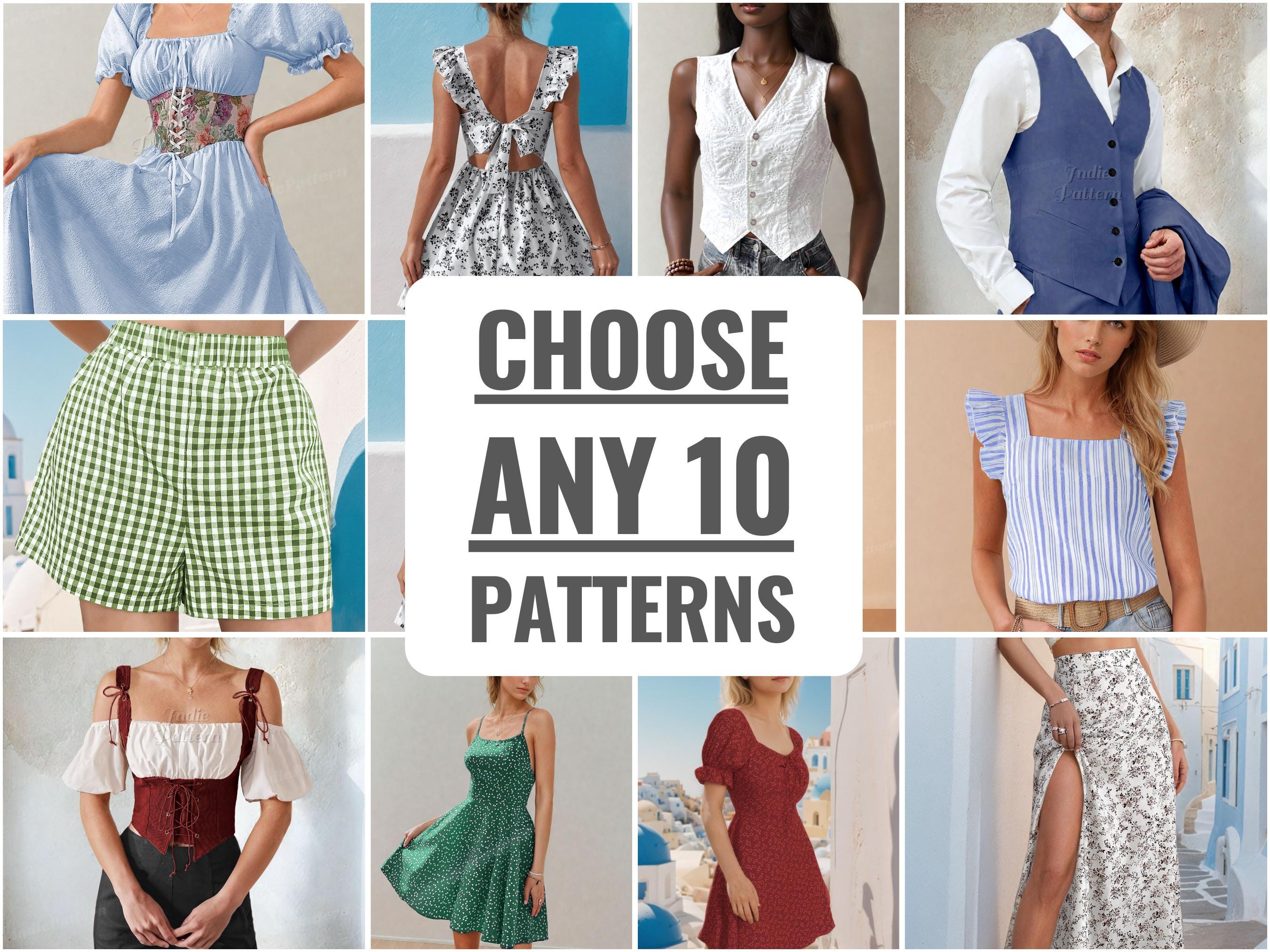 Choose any 10 Patterns  Indie Pattern in USA