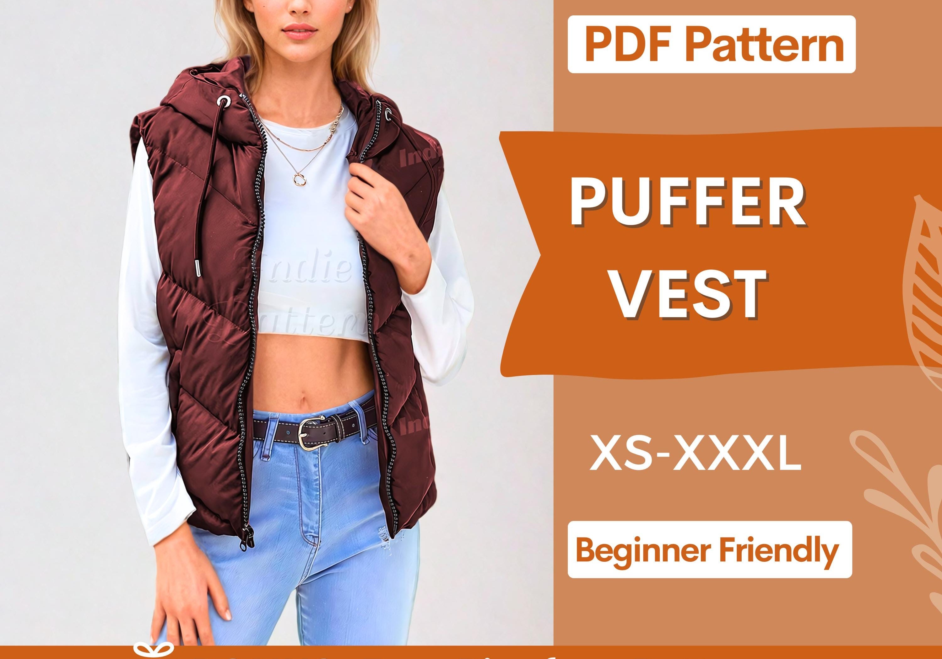 puffer vest at indie pattern in USA