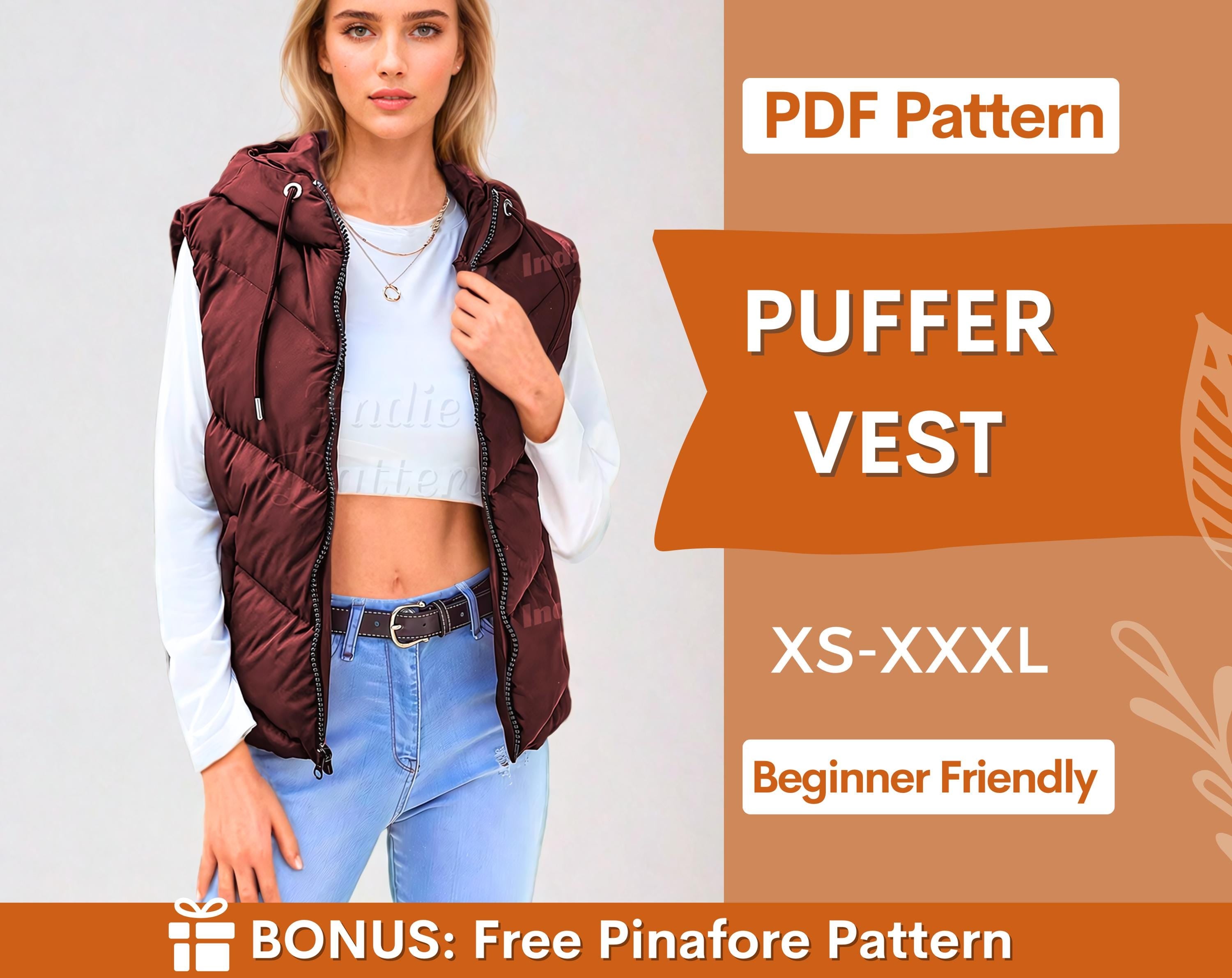 puffer vest at indie pattern in USA