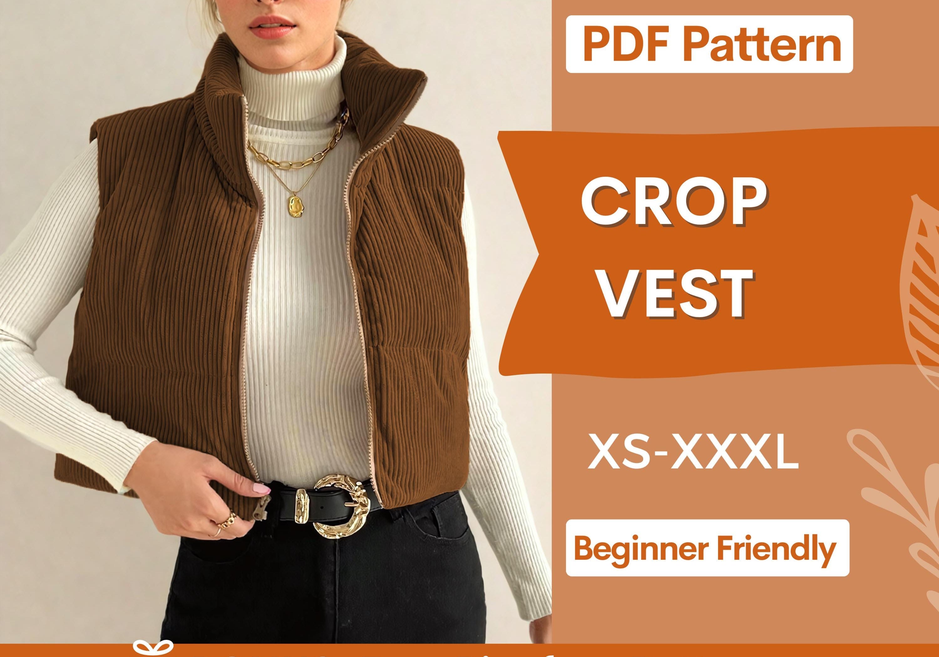 Crop vest at indie pattern in USA
