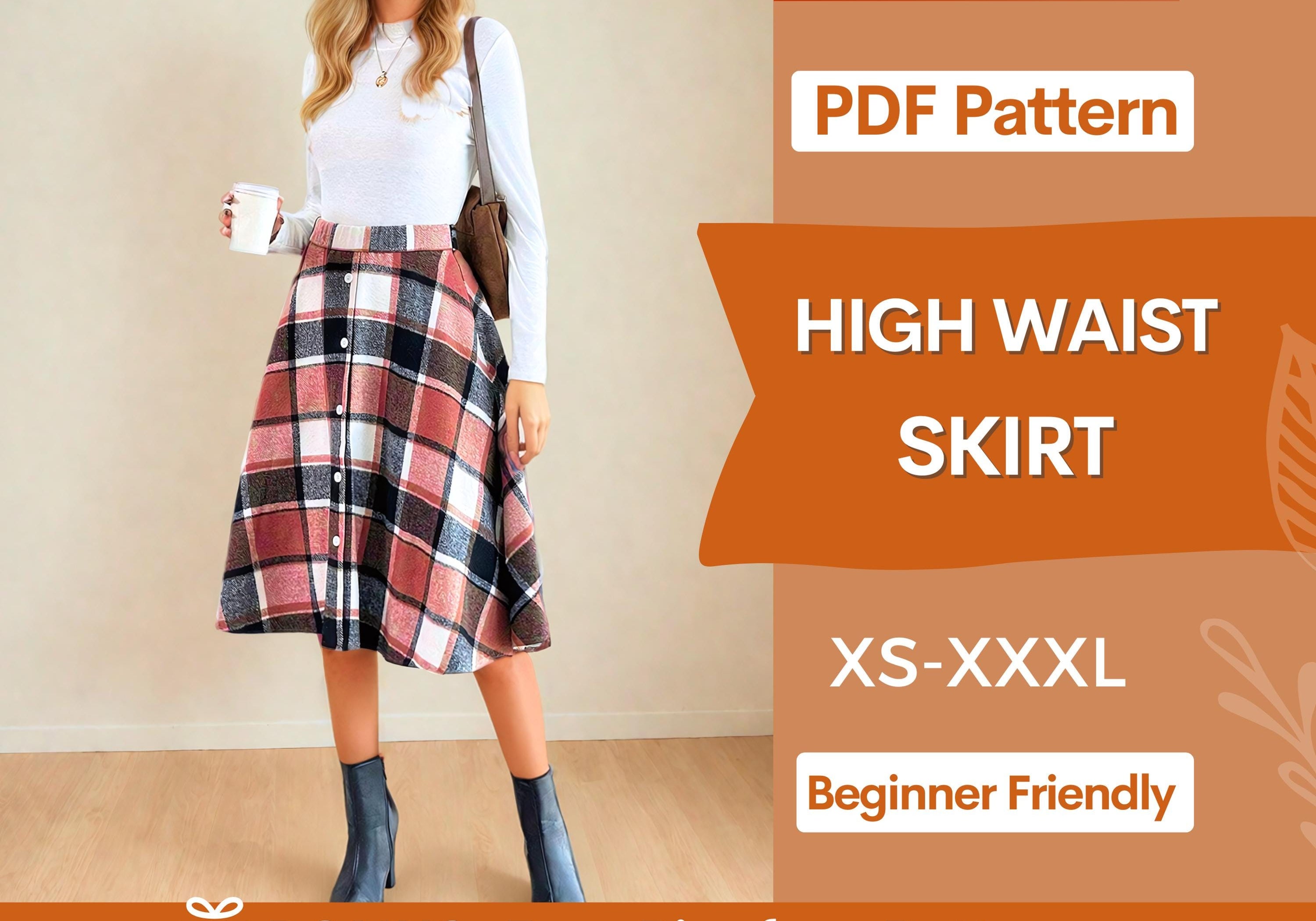High Waist Skirt at Indie Pattern in USA
