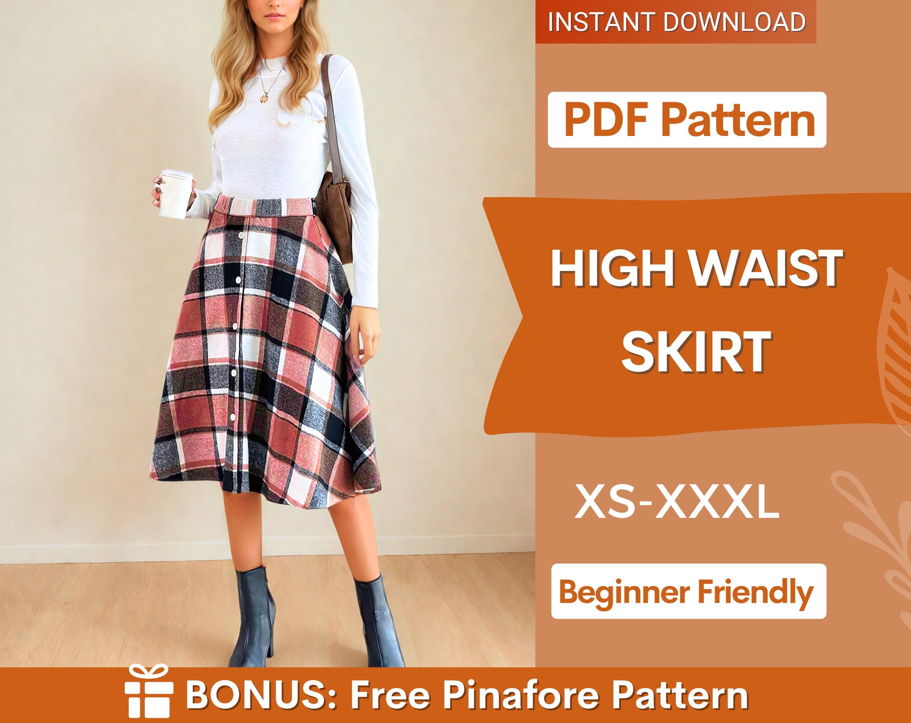 High Waist Skirt at Indie Pattern in USA
