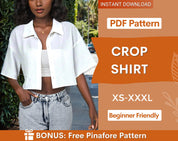 CROP SHIRT AT INDIE PATTERN I USA