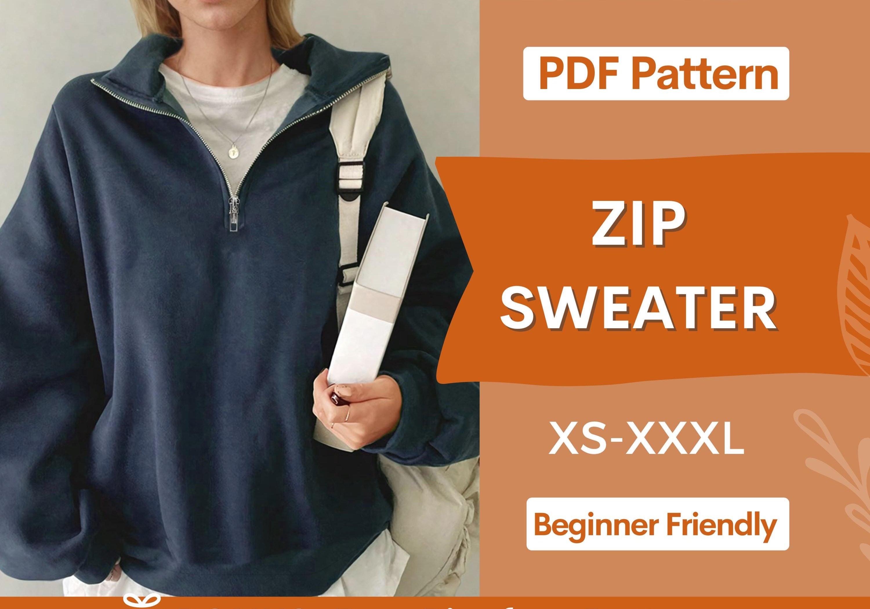 ZIP SWEATER AT indie pattern in usa