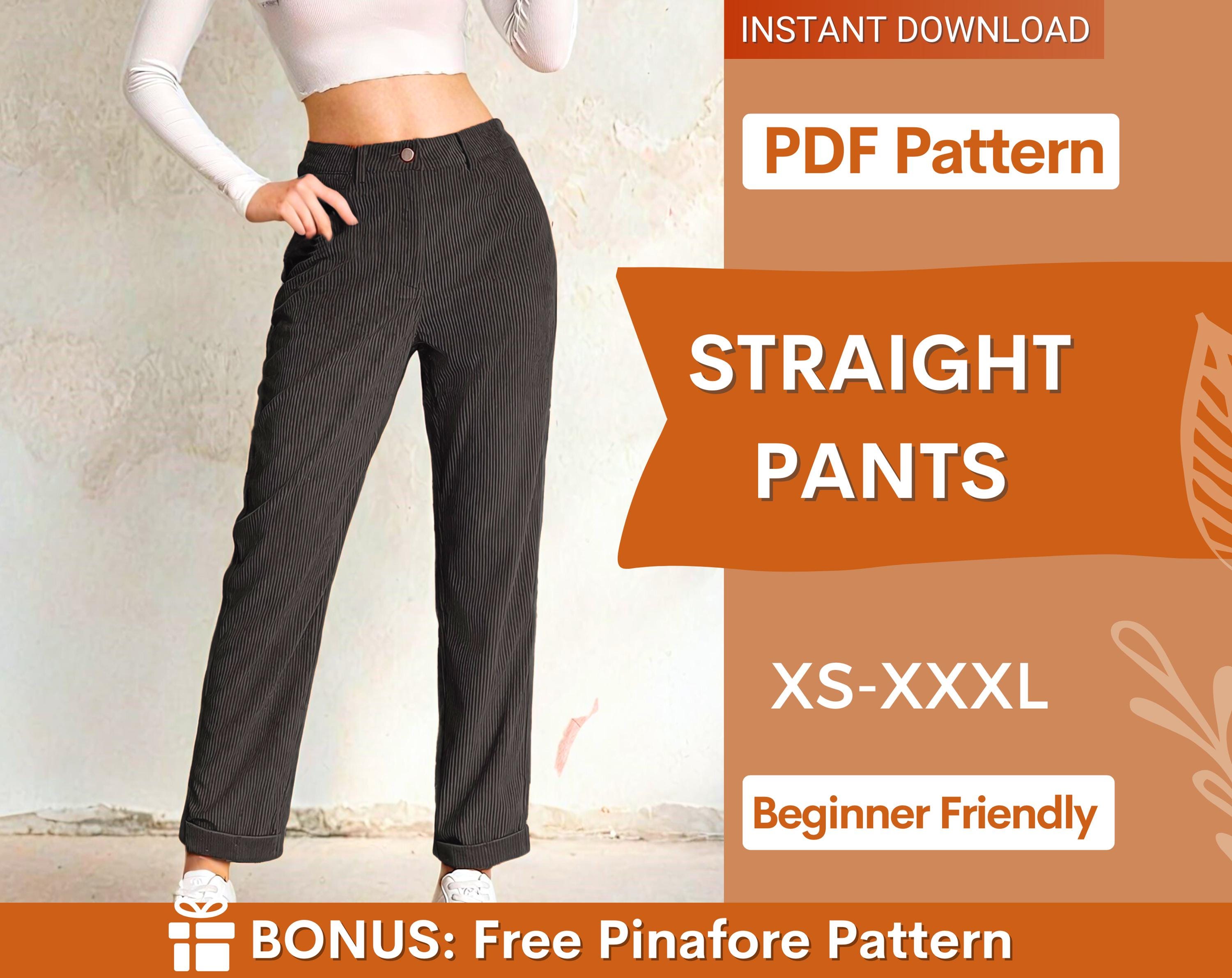 Straight-Leg Pants Sewing Pattern | High-Waisted Women’s Trousers