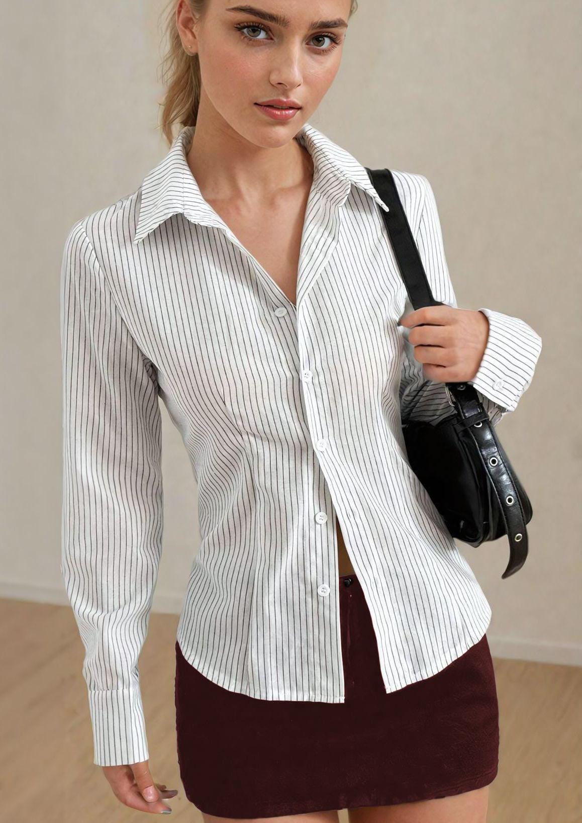 Button-Up Fitted Shirt Sewing Pattern Tailored for Elegance Button-Up Fitted Shirt Sewing Pattern Tailored for Elegance