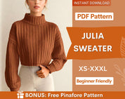 julia sweater at indie pattern in USA