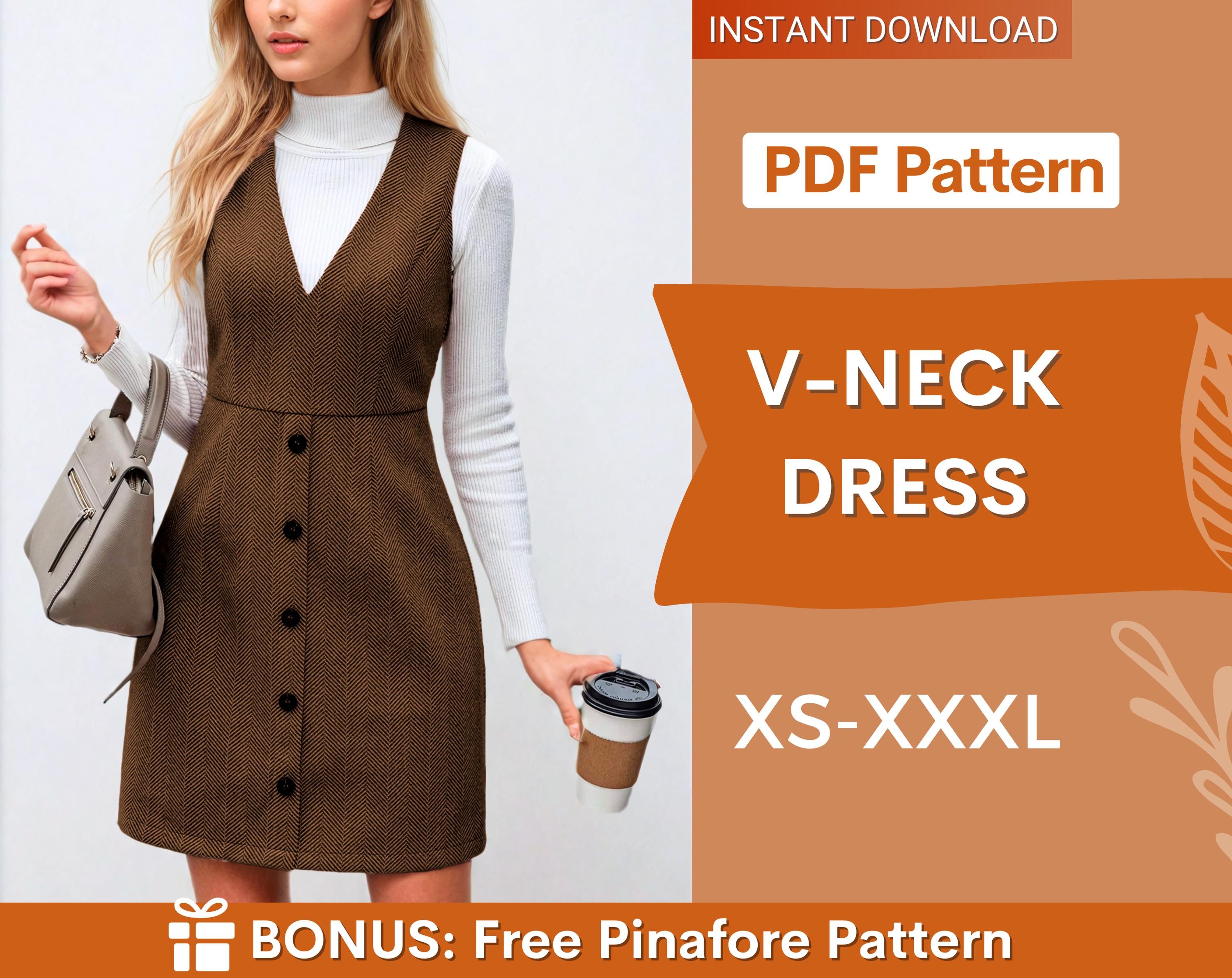 V- Neck Dress Indie Pattern in USA
