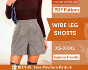 Wide-Leg Shorts Sewing Pattern - High-Waisted Summer Style
