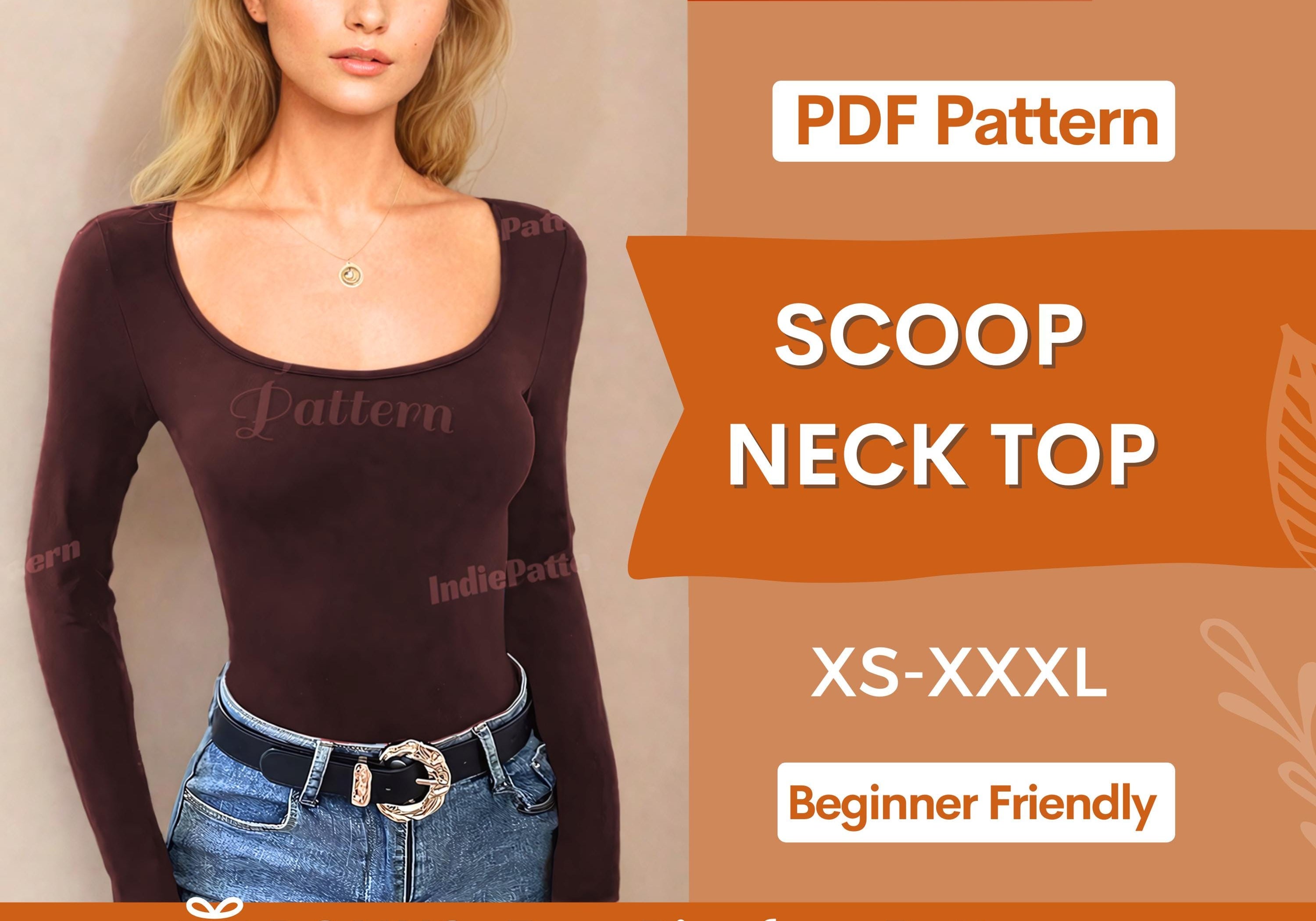 scoop neck top at indie pattern in USA