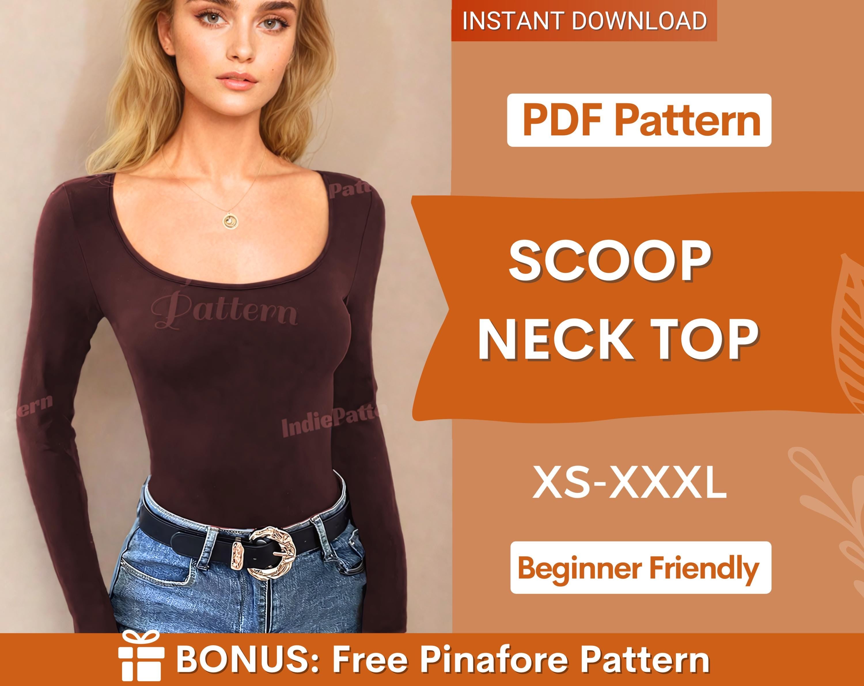 scoop neck top at indie pattern in USA