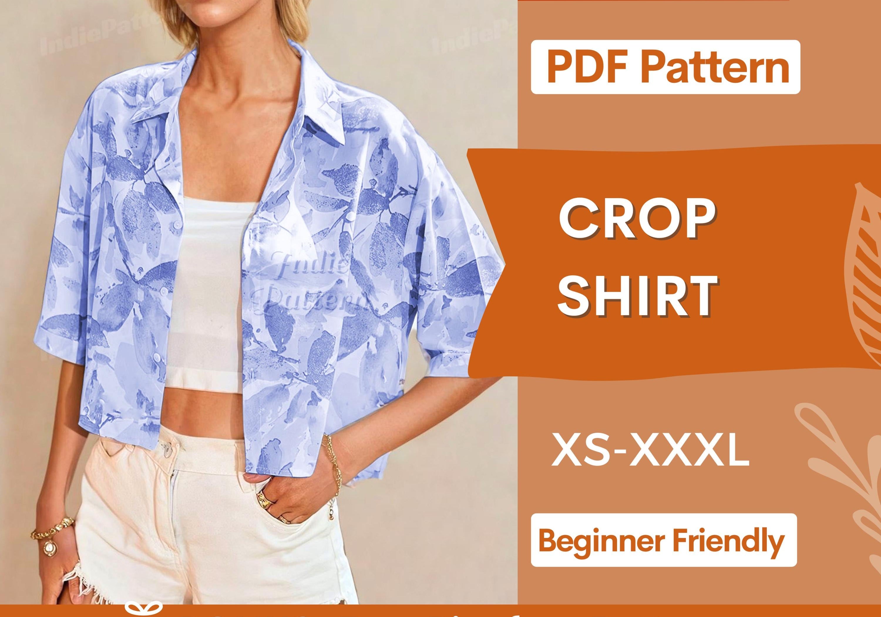 Crop shirt at indie pattern in USA