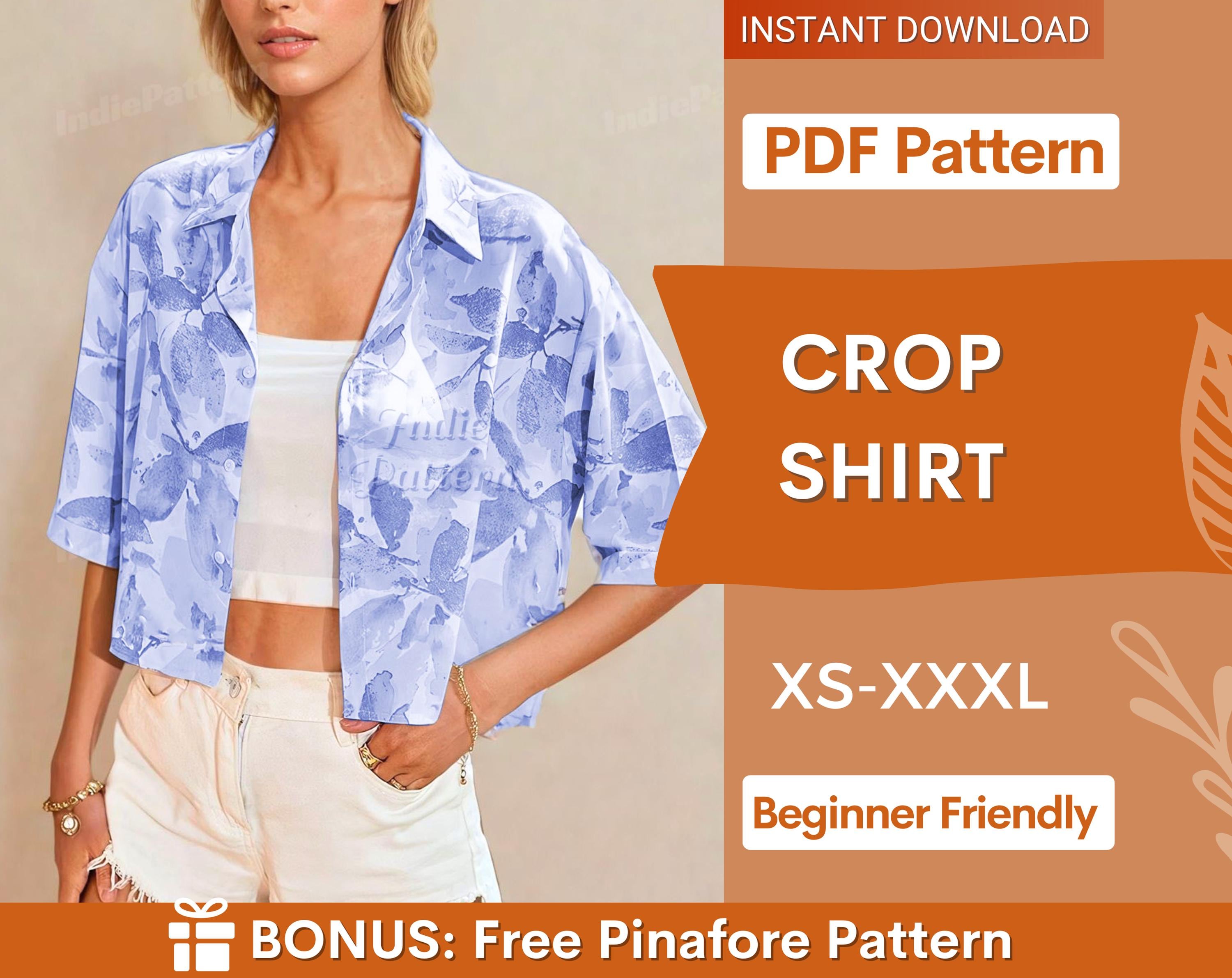 Crop shirt at indie pattern in USA