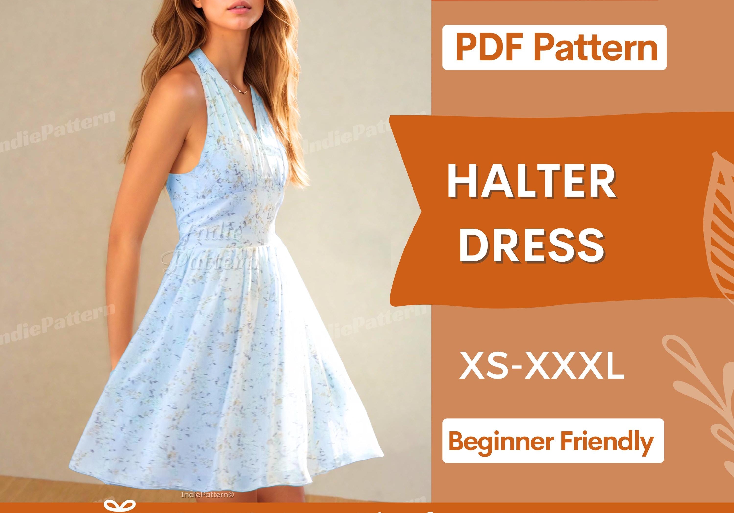 halter dress at indie pattern in USA