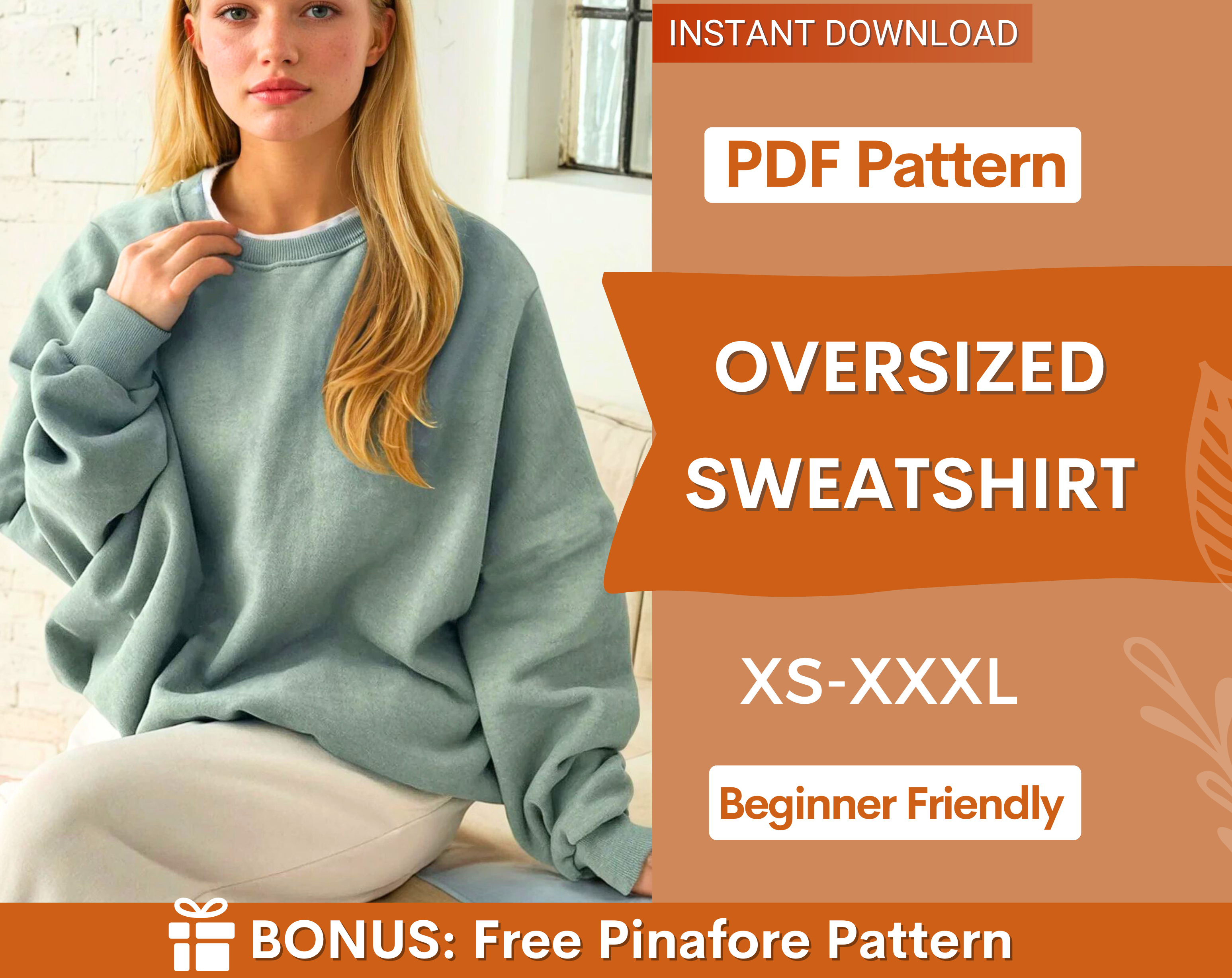 Oversized Sweatshirt Sewing Pattern | Cozy Loungewear Pattern
